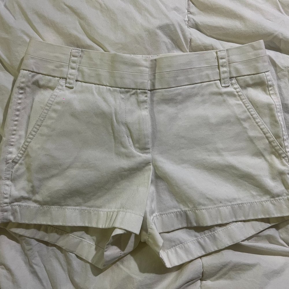 J. Crew White Chino Shorts